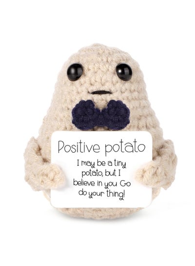 Buy Funny Positive Potato, Knitted Potato Toy, with Positive Card Creative Wool, Positive Potato Doll Cheer up Gifts, for Birthday Valentine's Day Party Decoration in Saudi Arabia