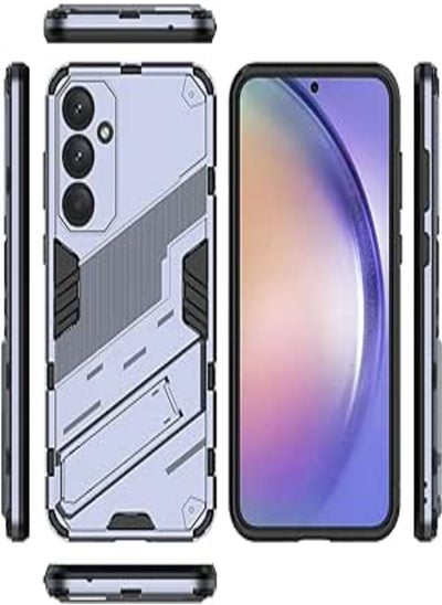 Buy phone case compatible with Samsung galaxy A35 5G Punk Armor 2 in 1 PC + TPU Shockproof Phone Case with Invisible Holder For Samsung galaxy A35 5G (grey) in Egypt