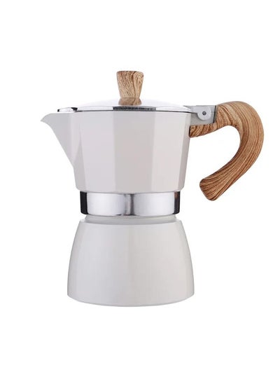 Buy Liying Stovetop Espresso Maker Moka Pot (6cup), Leak-Proof, Perfect for Authentic Cuban & Italian Style Espresso (Beige) in UAE