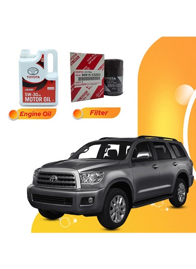 اشتري Sequoia 8 Liters 5W30 Toyota Oil And Original Filter في الامارات