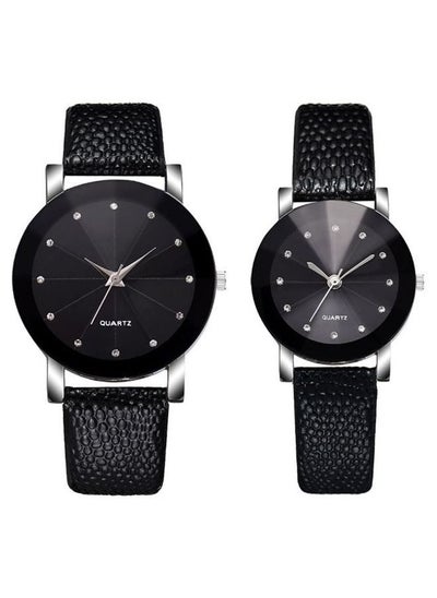 اشتري 2 Pcs Couple's Rhinestone Inlay Fashion Quartz Watch في السعودية