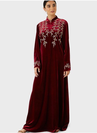 Buy Embroidered Velvet Abaya in Saudi Arabia