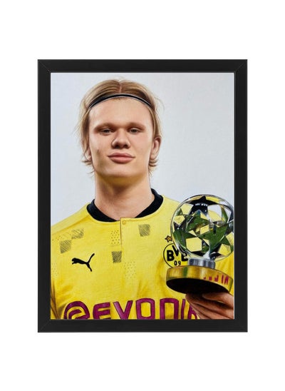 Buy Erling Haaland Borussia Dortmund Artwork Poster With Frame 30x40 cm in UAE