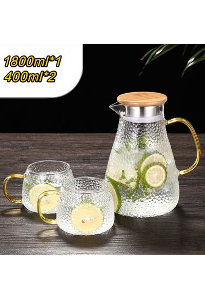 اشتري Heat Resistant Glass Jug with 2 Glass Cups في الامارات