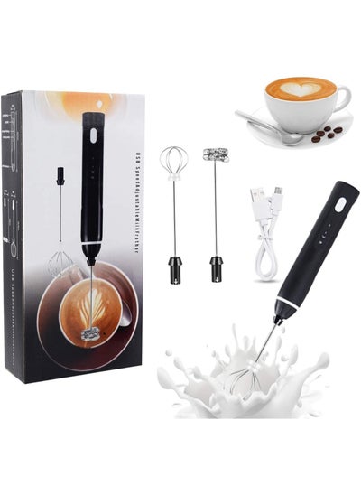 Buy Rechargeable Milk Frother 3 Speeds Handheld Foam Maker With Stainless Whisk For Coffee, Latte, Cappuccino, Chocolate, Milk Tea, Coconut Milk, Durable Frother Drink Mixer in UAE