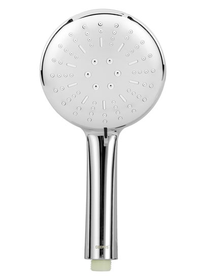 اشتري Geepas Dazz Hand Shower GSW61119| 12CM Diameter, 3 Functions, Easy to use Dial to change the functions, High Quality Material Bathroom Shower Head, Chrome Plated| Perfect for Shower Cabin, Tub, Bath في الامارات