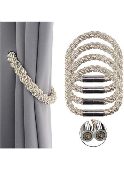 Buy Strong Magnetic Curtain Tiebacks Decorative Rope Holdbacks Convenient Ties Backs for Thin or Thick Window Draperies No Tools Required, Decorative Curtain Holdbacks in Saudi Arabia