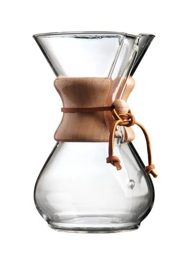 Buy Classic 6 Cups Coffee Maker Clear/Brown in Saudi Arabia