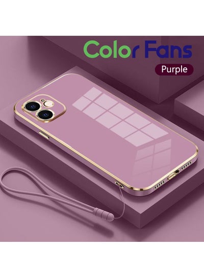 اشتري Mobile Phone Case for iPhone 11 Electroplated Protective Case Gold-Purple في السعودية