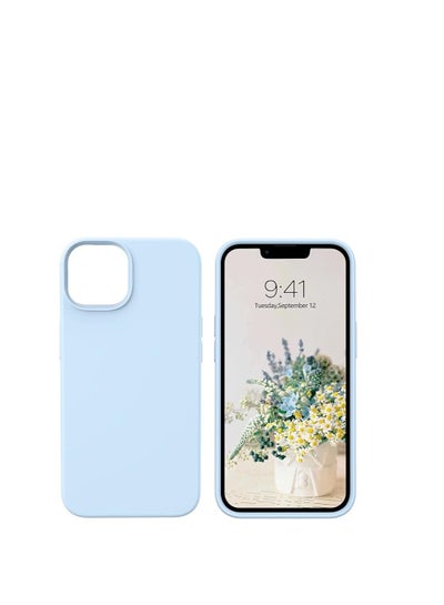 Buy Silicone Case with Microfiber Layer for iPhone12 Pro Max (Baby Blue) in Egypt