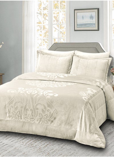 Buy Velvet Comforter Sets, 5 Pcs Single Size, Fits 120 x 200 cm Single Size Bed, With Removable Filling, Soft, Warm in Saudi Arabia