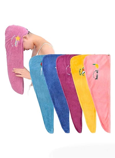 Buy Microfiber Hair Towels Super Absorbent Hair Drying Towel Turban Random Color in Egypt