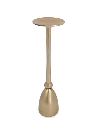 Buy Pose Pillar Candle Holder, Gold - 12x43 cm in UAE