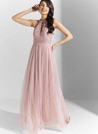 Buy Backless Shimmer Tulle Dress in UAE
