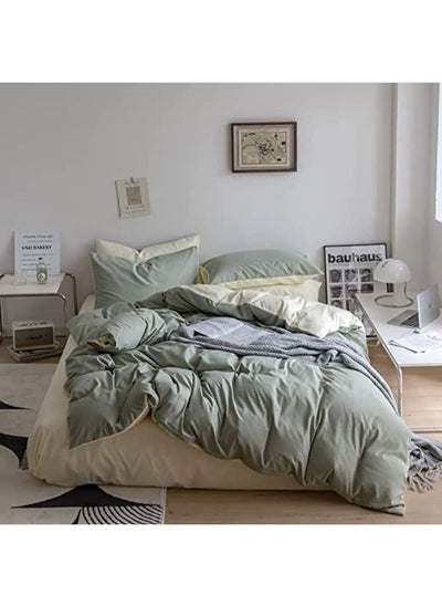 Buy King Size Bedsheet Duvet Cover 6pcs, 100% Natural Cotton Bedding Set Comfortable and Cozy Duvet Cover with 4 Pillow Covers in UAE