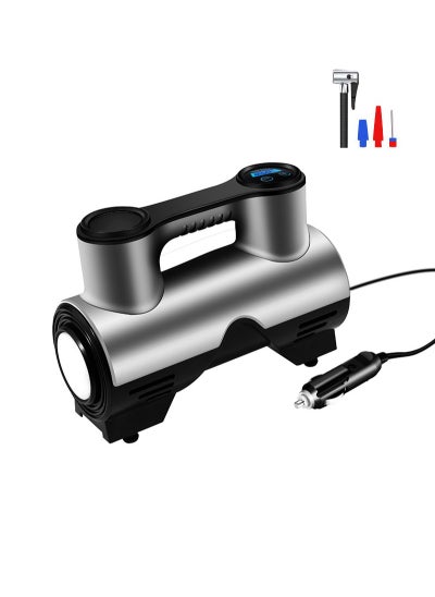 اشتري Digital Car Tyre Inflator Air Compressor with Auto Stop and LED Light 12V Fast Portable Air Pump for Car Bicycle Motorcycle Ball Air Mattress في السعودية