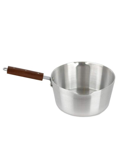 Buy 22cm Aluminium Milk Pan with Wooden Handle Boiling Pot, Saucepan for Kitchen in UAE