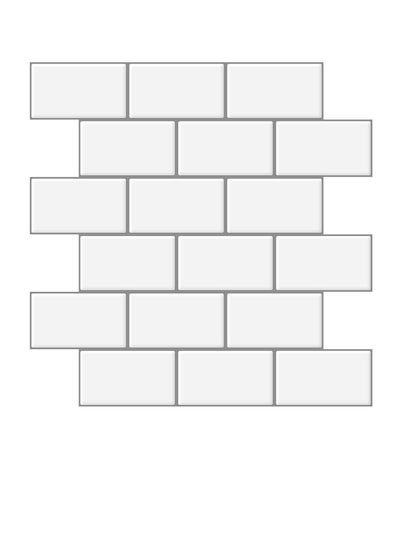 اشتري 10-Sheet Peel and Stick Tile for Kitchen Backsplash 12x12 inches Off White Subway Tile with Grey Grout في الامارات