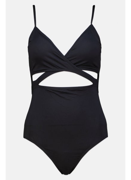 اشتري Women Swimwear Plain One Piece, Black في الامارات