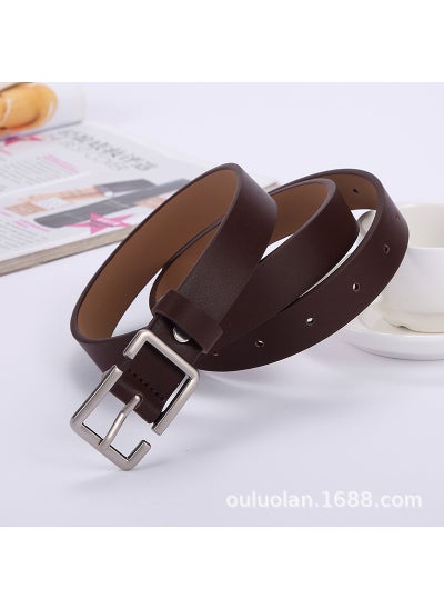 اشتري Korean Style Denim Belt Unisex Casual PUCoffee Coffee في الامارات