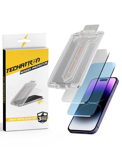 Buy Tempered Glass for iPhone 15 Pro Max Screen Protector | Easy Install | 9H+ Hardness | Edge-to-Edge Coverage | Thin & Ultra-Clear | Easy Applicator | Pack of 2 in UAE