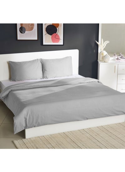 Buy Ballina 3-Piece Solid Cotton Twin Duvet Cover Set 220 x 150 cm in Saudi Arabia