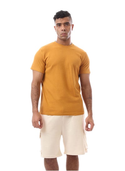 Buy Self Pattern Goldenrod Short Sleeves Tee in Egypt