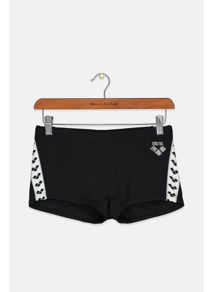 اشتري Men Brand Logo Drawstring Swim Trunks, Black Combo في الامارات