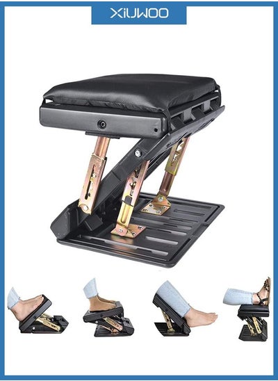 اشتري Portable Ergonomic Removable Soft Adjustable Footrest with Removable Soft Foot Rest Pad and Massaging Beads في السعودية