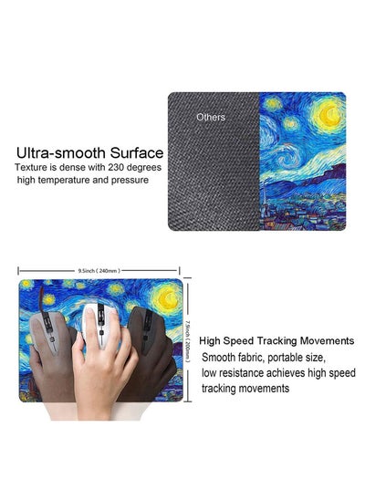 اشتري Mouse Pad Oil Painting Mouse Pad with Van Gogh Starry Sky Design Premium Textured Mousepad Square Waterproof Mouse Mat Non Slip Rubber Base for Office Laptop في الامارات