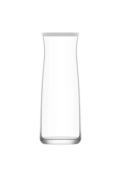 Buy Glass Jug With Lid Clear/White 1.2L in Saudi Arabia