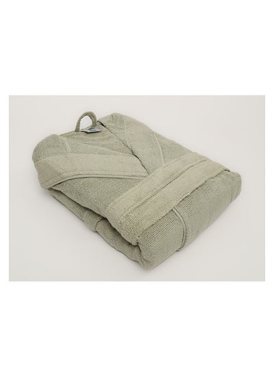 Buy Bathrobe - Unisex Adult - ZERO TWIST - 100% Cotton - 550 GSM - 1450 Grams - Luxury Feel - Premium Look - Super Absorbent - Quick Dry - Hood & Pocket - Size EXTRA LARGE - GREEN Color in UAE