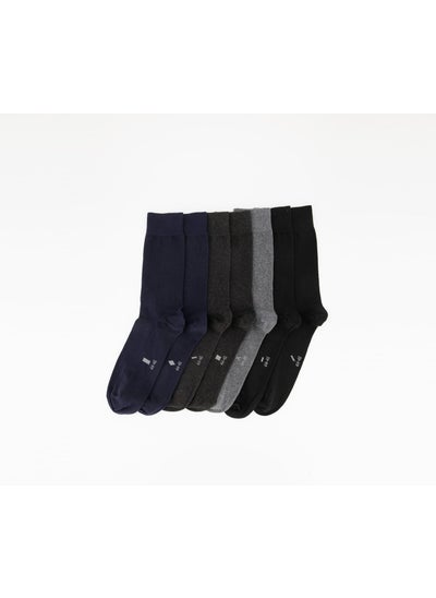 اشتري Men 7 Pairs Of Socks, Black and Navy and Gray في الامارات