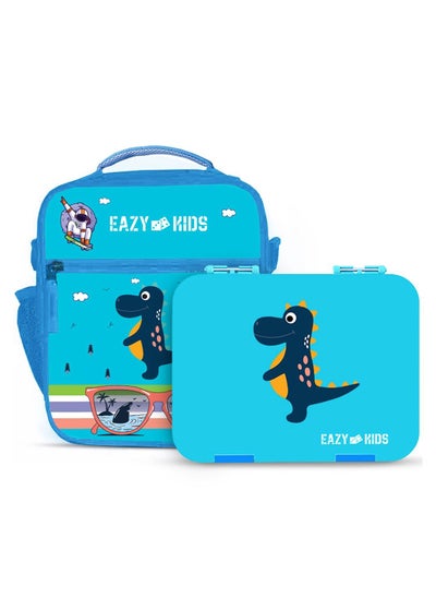 Buy Bento Boxes With Insulated Lunch Bag Combo- Dino Blue in Saudi Arabia