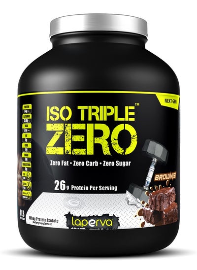 Buy Laperva Iso Triple Zero Next Generation, Supports Muscle Growth and Recovery, Rapidly Absorbed, 0 sugar & 0 carb & 0 fat, Brownie Flavor, 4 Lbs in UAE