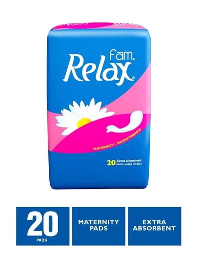 Buy Relax Natural Cotton Feel Maternity Sanitary Pads 20pcs in Saudi Arabia