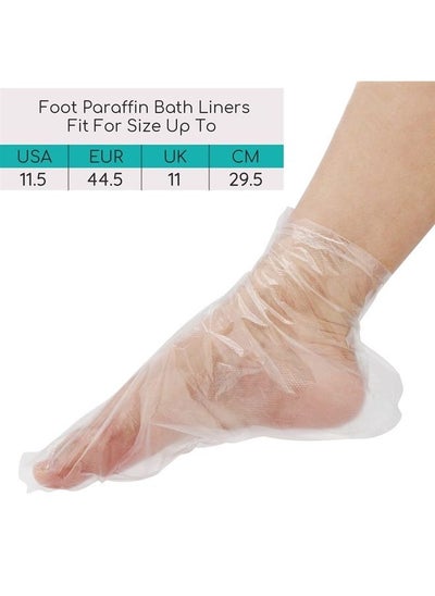 اشتري Paraffin Bath Liners for Foot, 200 Counts Plastic Foot Covers, Booties for Feet Thermal Foot Liners, Foot Protectors with 200 Stickers for Snug Closure, Wax thera-py Foot Bags في الامارات