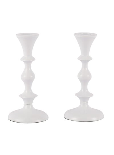 Buy Voidrop set of 2 Pillar Candle Holder,Taper candle holder for retro candleholder, Formal Events, Wedding, Church, Holiday Décor, Dinning Table Centerpiece Candles (White)) in UAE