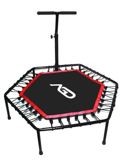 Buy Professional Fitness Trampoline with Adjustable Handle for Outdoor and Indoor Use, Suitable for Adult Fitness, Weight Capacity: 150kg in Saudi Arabia