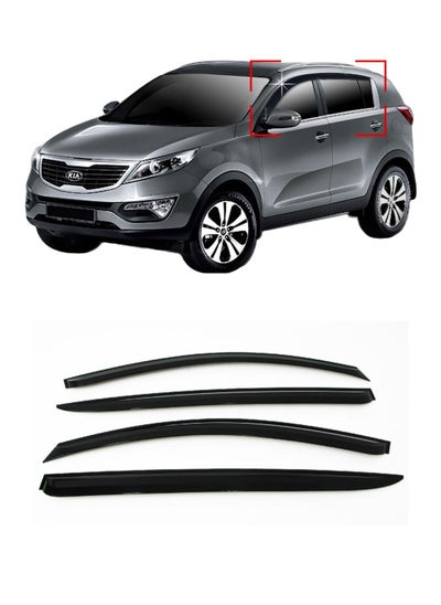 Buy 4Pcs Side Window Wind Deflector Door Visor Black For Kia Sportage 2013 To 2014 in Saudi Arabia