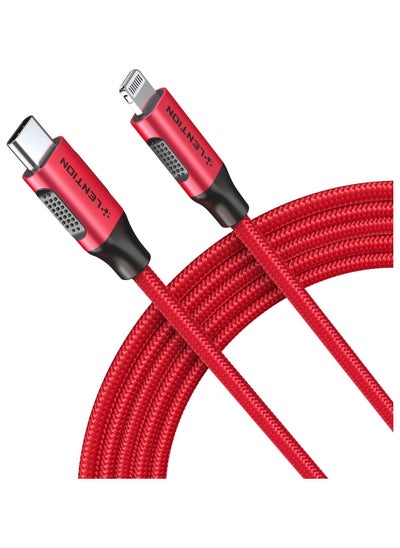 Buy Lention USB-C to Lightening Charging Cable 6ft(2M) & Stable Driver Certified iPhone 12 Pro Charger Cord Compatible with iPhone 12/12 Mini/12 Pro/11 Pro Max/X/XS/XR/8/SE, iPad 8th-(CLA-Red) in UAE