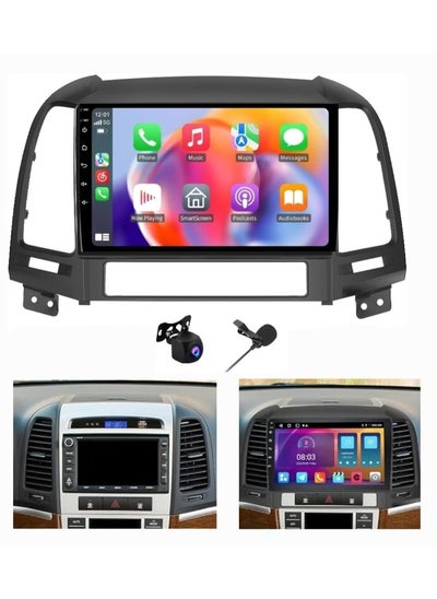 اشتري Fit For Hyundai Santa Fe 2006-2012 Android Car Stereo Screen with Apple CarPlay  Android Auto  Wireless WiFi  DSP  FM & AM  Bluetooth  AHD Camera  and Fast Interface  8 128GB 8CORE في الامارات