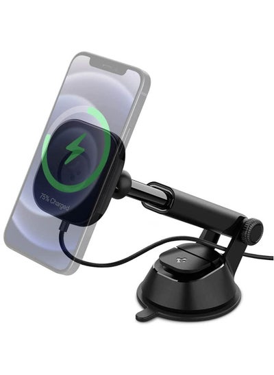 اشتري One Tap PRO designed for Magsafe Fast Wireless Charger [Dashboard or Windscreen] Surface Car Mount compatible with iPhone 13 Pro Max / 13 Pro / 13/13 Mini & iPhone 12 Series [even MAX model] في الامارات