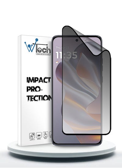 Buy Motorola Edge 50 Neo 5G 2024 Nano Ceramic Privacy Full Glue Full Cover Matte Flexible Screen Protector - Clear/Black in UAE