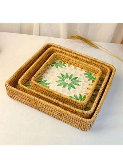 Buy 3-Piece Vegetable Fruit Storage Basket Dim Sum Tray in UAE