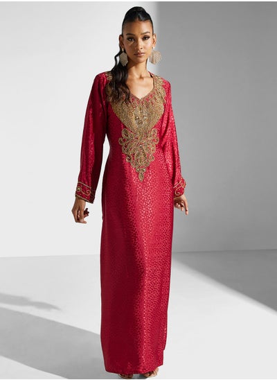 اشتري Embellished Embroidered Jalabiya في السعودية