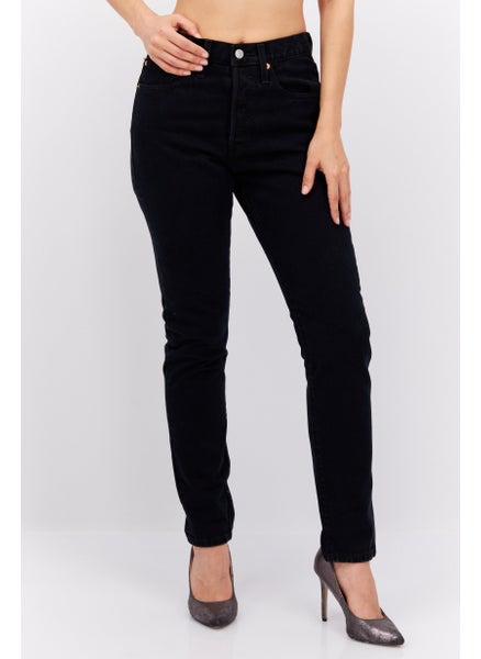 Buy Women Skinny Fit Solid Stretchable Denim, Black in UAE