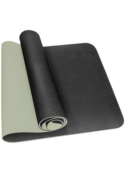 اشتري Anti-Slip TPE Yoga Mat, Gray/Black في الامارات