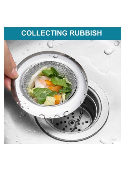 Buy 2PCS Kitchen Sink Strainer, Anti-Clogging Sink Drain Filter Stainless Steel Sieve Food Particles Strainer Strainer Rustproof  Kitchen Drain Hair Catcher for Most Sink Drains (4-1/2 inch) in UAE