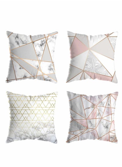 اشتري Pillow Covers, 18x18 inch for Home Decor Set of 4 Throw Pillow, Abstract Watercolor Decorative Covers Bed, Sofa, Couch, Soft Accent Cushion Cases في الامارات